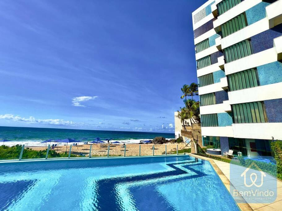 Apartamento Completo Com Vista Mar E Pe Na Areia Salvador Kültér fotó